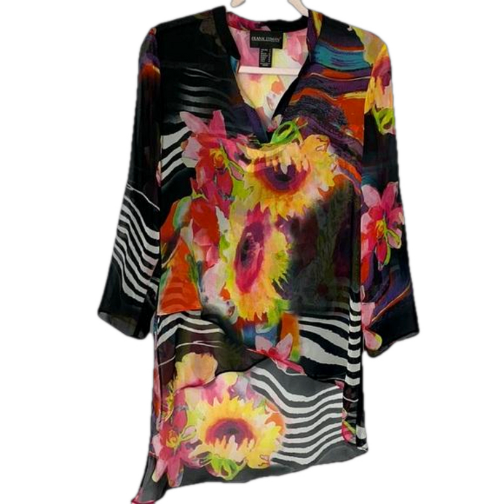 Frank Lyman Floral Sheer Blouse